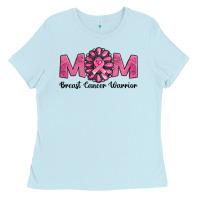 Baby Blue Breast Cancer warrior mom Ladies Tee - NancyCooperArtShop