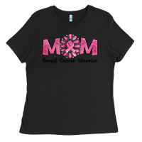 Black Breast Cancer warrior mom Ladies Tee - NancyCooperArtShop