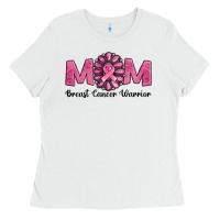 White Breast Cancer warrior mom Ladies Tee - NancyCooperArtShop