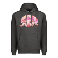 Charcoal Heather balerina baby pig with tutu Premium Hoodie - RanaPortraitStore