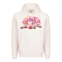 Pale Pink balerina baby pig with tutu Premium Hoodie - RanaPortraitStore