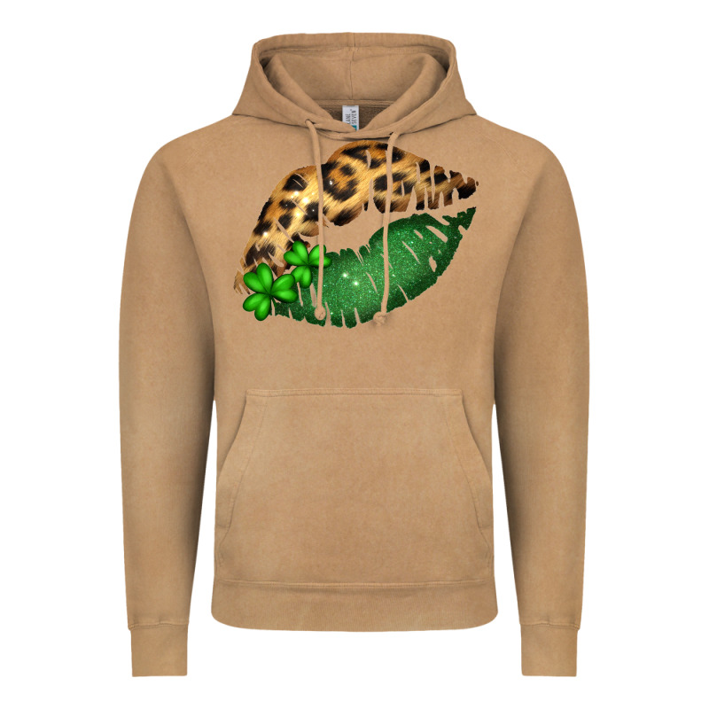 St. Patricks Day Leopard Lips Vintage Hoodie by Bettercallsaul | Teevron