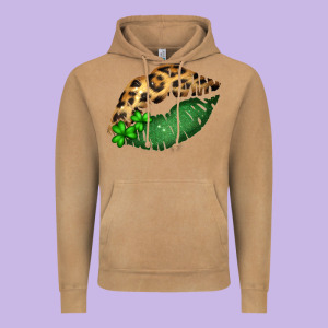 St. Patricks Day Leopard Lips Vintage Hoodie Designed By Bettercallsaul
