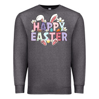 Charcoal Heather happy easter Premium Sweatshirt - LillyAllenDesigns