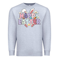 Heather Grey happy easter Premium Sweatshirt - LillyAllenDesigns