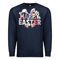 Navy happy easter Premium Sweatshirt - LillyAllenDesigns