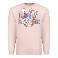 Pale Pink happy easter Premium Sweatshirt - LillyAllenDesigns