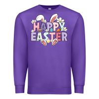 Purple happy easter Premium Sweatshirt - LillyAllenDesigns