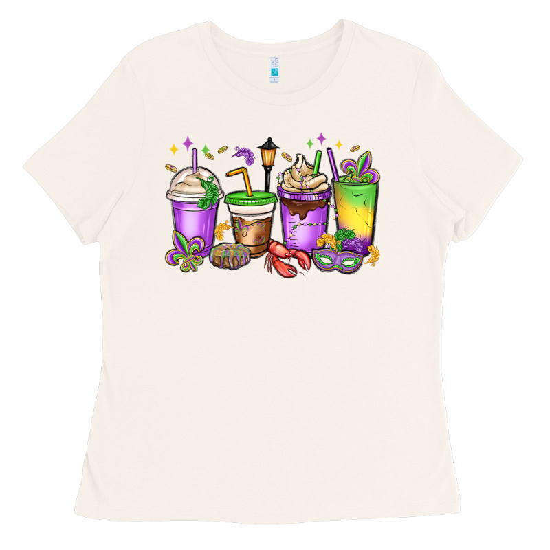 Mardi Gras Coffee Cups Ladies Tee by MaliasSmallBusiness | Teevron