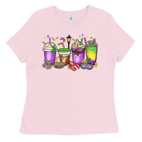Bubblegum Pink mardi gras coffee cups Ladies Tee - MaliasSmallBusiness