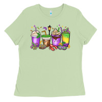 Matcha mardi gras coffee cups Ladies Tee - MaliasSmallBusiness