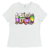 White mardi gras coffee cups Ladies Tee - MaliasSmallBusiness