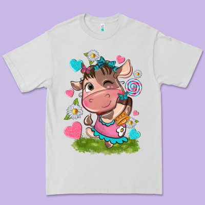 Little Cute Cow Premium Tee Designed By Nancycooperartshop