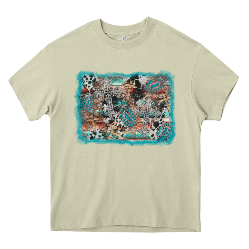 Cross Western Background Heavy Core Tee by AdoDesignShop | Teevron