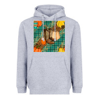 Heather Grey fall boot seamless pattern Heavyweight Hoodie - BundleAndBundleShop