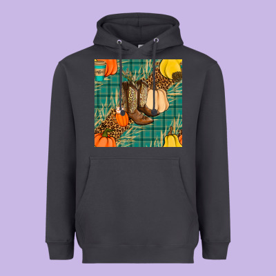 Fall Boot Seamless Pattern Heavyweight Hoodie Designed By Bundleandbundleshop