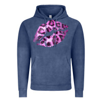Vintage Denim Pink Leopard Lips Vintage Hoodie - Bettercallsaul