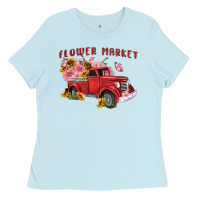 Baby Blue flower market Ladies Tee - MaliasSmallBusiness
