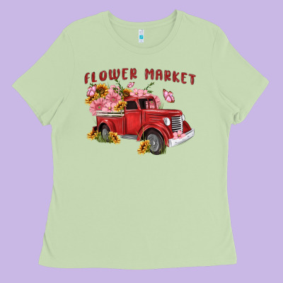 Flower Market Ladies Tee Designed By Maliassmallbusiness