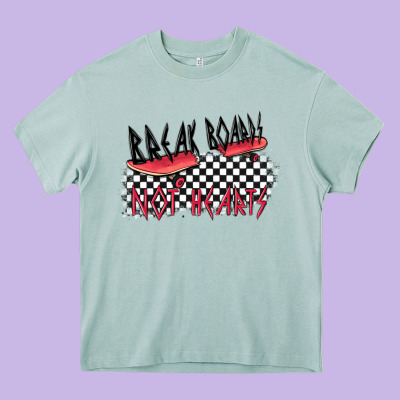 Break Boards Not Hearts Heavy Core Tee Designed By Maliassmallbusiness