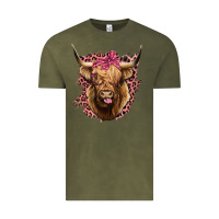 Vintage Olive Highland cow Vintage Tee - Bettercallsaul