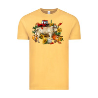 Vintage Mustard Fall charolais bull Vintage Tee - RanaPortraitStore