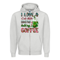 Dove Grey I Love A Cute Little Cactus Holding Coffee Zipper Hoodie - FaDigitalArtStudio