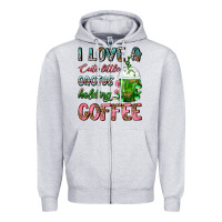 Heather Grey I Love A Cute Little Cactus Holding Coffee Zipper Hoodie - FaDigitalArtStudio