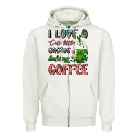 Oatmeal Heather I Love A Cute Little Cactus Holding Coffee Zipper Hoodie - FaDigitalArtStudio