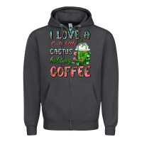 Smoke I Love A Cute Little Cactus Holding Coffee Zipper Hoodie - FaDigitalArtStudio