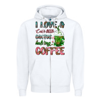 White I Love A Cute Little Cactus Holding Coffee Zipper Hoodie - FaDigitalArtStudio