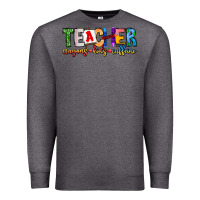Charcoal Heather Teacher Cryons Kids Caffeine Premium Sweatshirt - CowhideDigitalArt