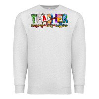 Oatmeal Heather Teacher Cryons Kids Caffeine Premium Sweatshirt - CowhideDigitalArt