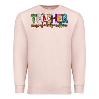 Pale Pink Teacher Cryons Kids Caffeine Premium Sweatshirt - CowhideDigitalArt