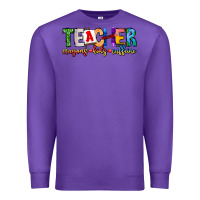 Purple Teacher Cryons Kids Caffeine Premium Sweatshirt - CowhideDigitalArt