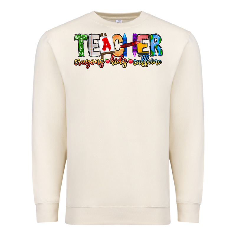 Teacher Cryons Kids Caffeine Premium Sweatshirt by CowhideDigitalArt | Teevron