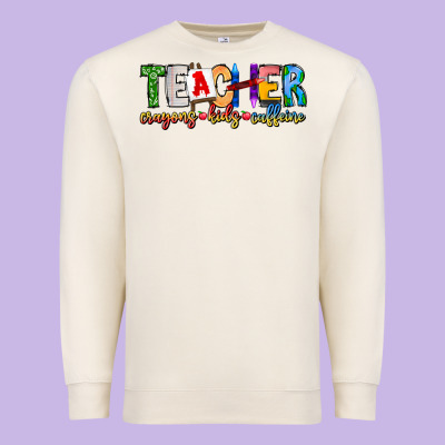 Teacher Cryons Kids Caffeine Premium Sweatshirt Designed By Cowhidedigitalart