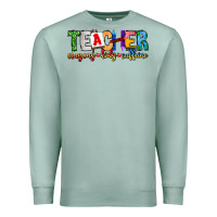 Seafoam Teacher Cryons Kids Caffeine Premium Sweatshirt - CowhideDigitalArt