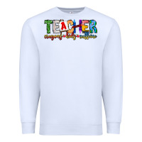 White Teacher Cryons Kids Caffeine Premium Sweatshirt - CowhideDigitalArt