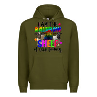 Army Green I am the rainbow sheep of the family Premium Hoodie - FaDigitalArtStudio