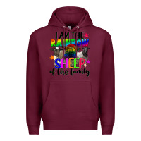Burgundy I am the rainbow sheep of the family Premium Hoodie - FaDigitalArtStudio