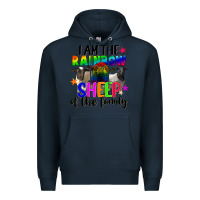 Navy I am the rainbow sheep of the family Premium Hoodie - FaDigitalArtStudio