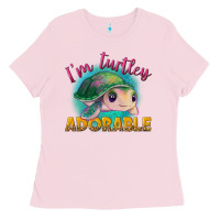 Bubblegum Pink i'm turtley adorable Ladies Tee - NancyCooperArtShop