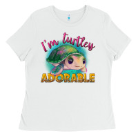 White i'm turtley adorable Ladies Tee - NancyCooperArtShop