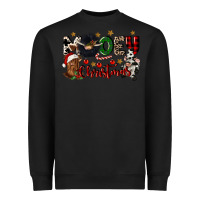 Black mooey christmas Heavyweight Sweatshirt - CowGirlArtShop