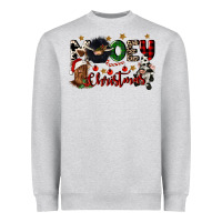 Heather Grey mooey christmas Heavyweight Sweatshirt - CowGirlArtShop
