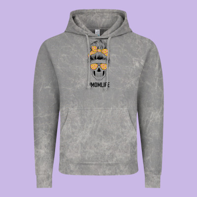 Yellow Flower On Pink Background Mom Skull Vintage Hoodie Designed By Bettercallsaul