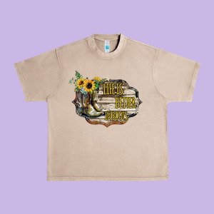 Life Is Better In Boots Urban Heavy Tee Designed By Bettercallsaul