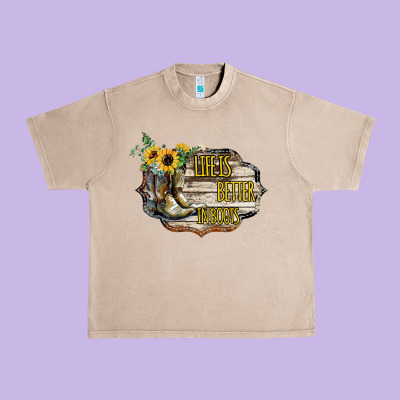 Life Is Better In Boots Urban Heavy Tee Designed By Bettercallsaul