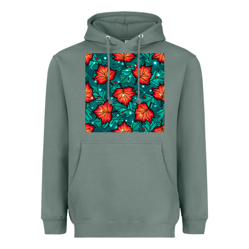 Fall Leaves Seamless Pattern Heavyweight Hoodie by BundleAndBundleShop | Teevron